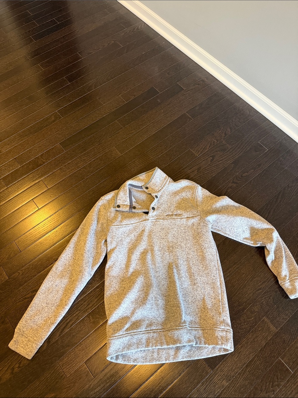 Men's Heather Eddie Bauer Gray Popover Sweater